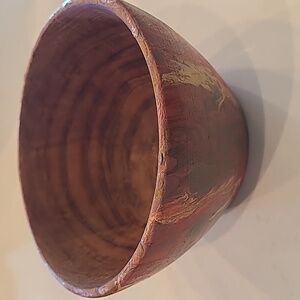 Vintage Handpaited Wooden Bowl